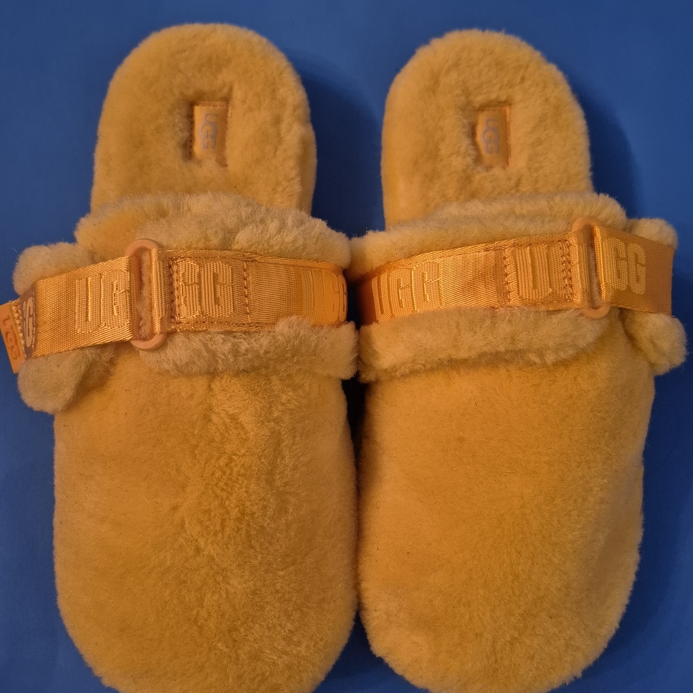 UGG Yellow Fuzzy Slippers